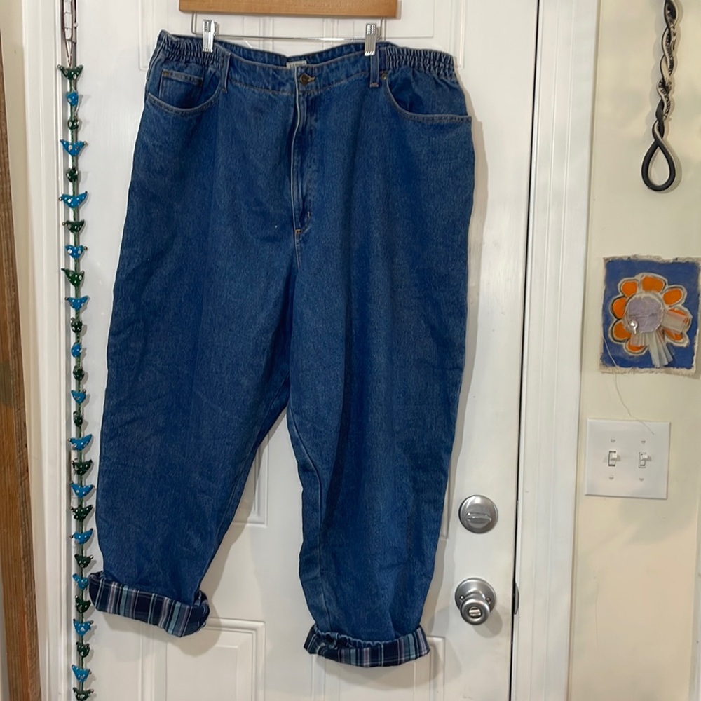 L.L. Bean medium wash lined plus size denim